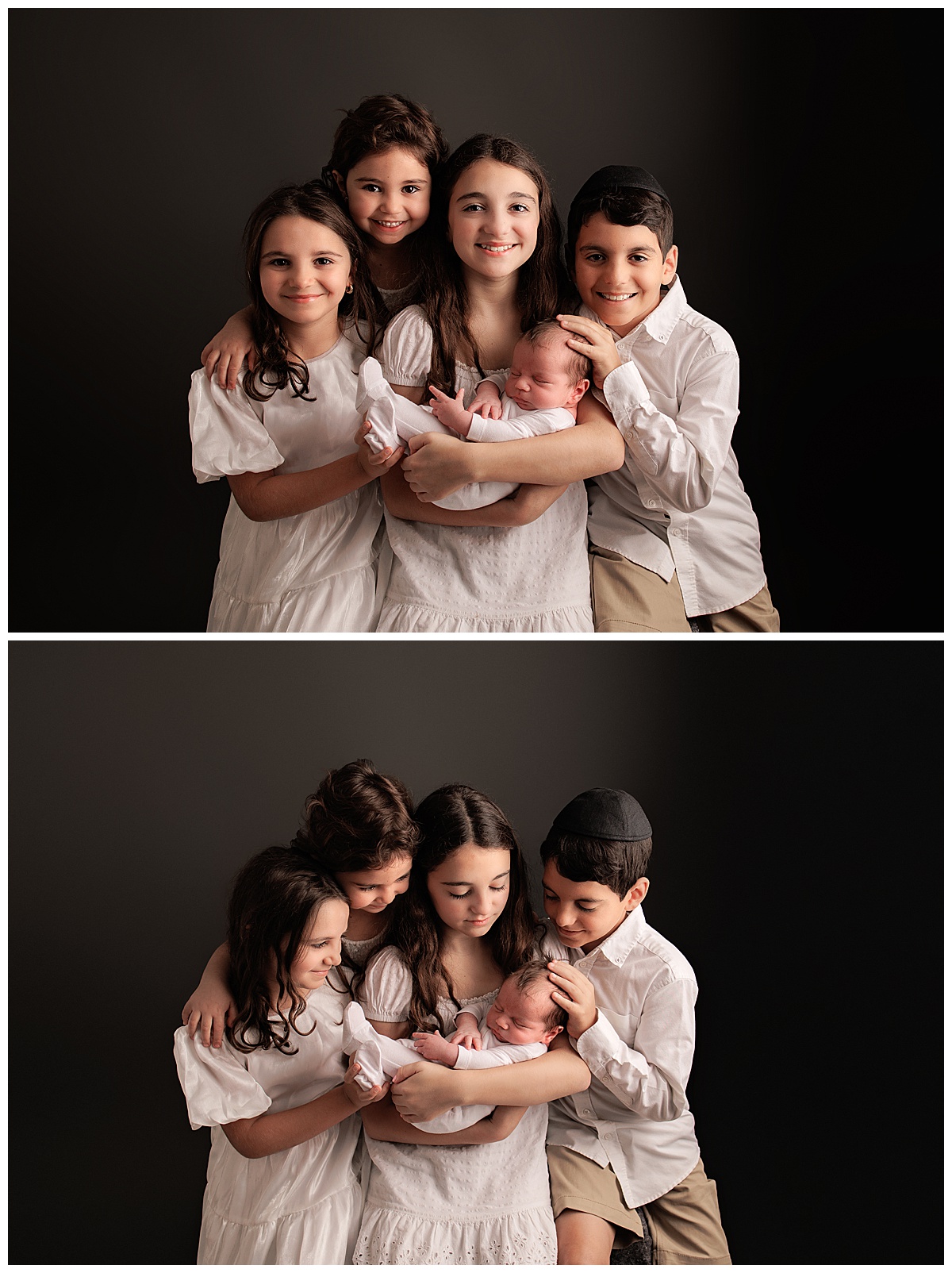 Siblings hold newborn close showing Why Newborn Photography is Worth the Investment