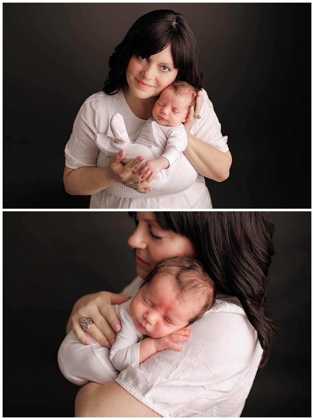 Mom holds baby close for Silver Spring Newborn Photographer