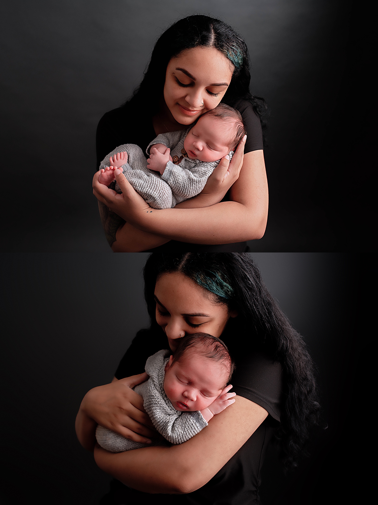 new mom snuggles her infant by Yaffa Koff Photography