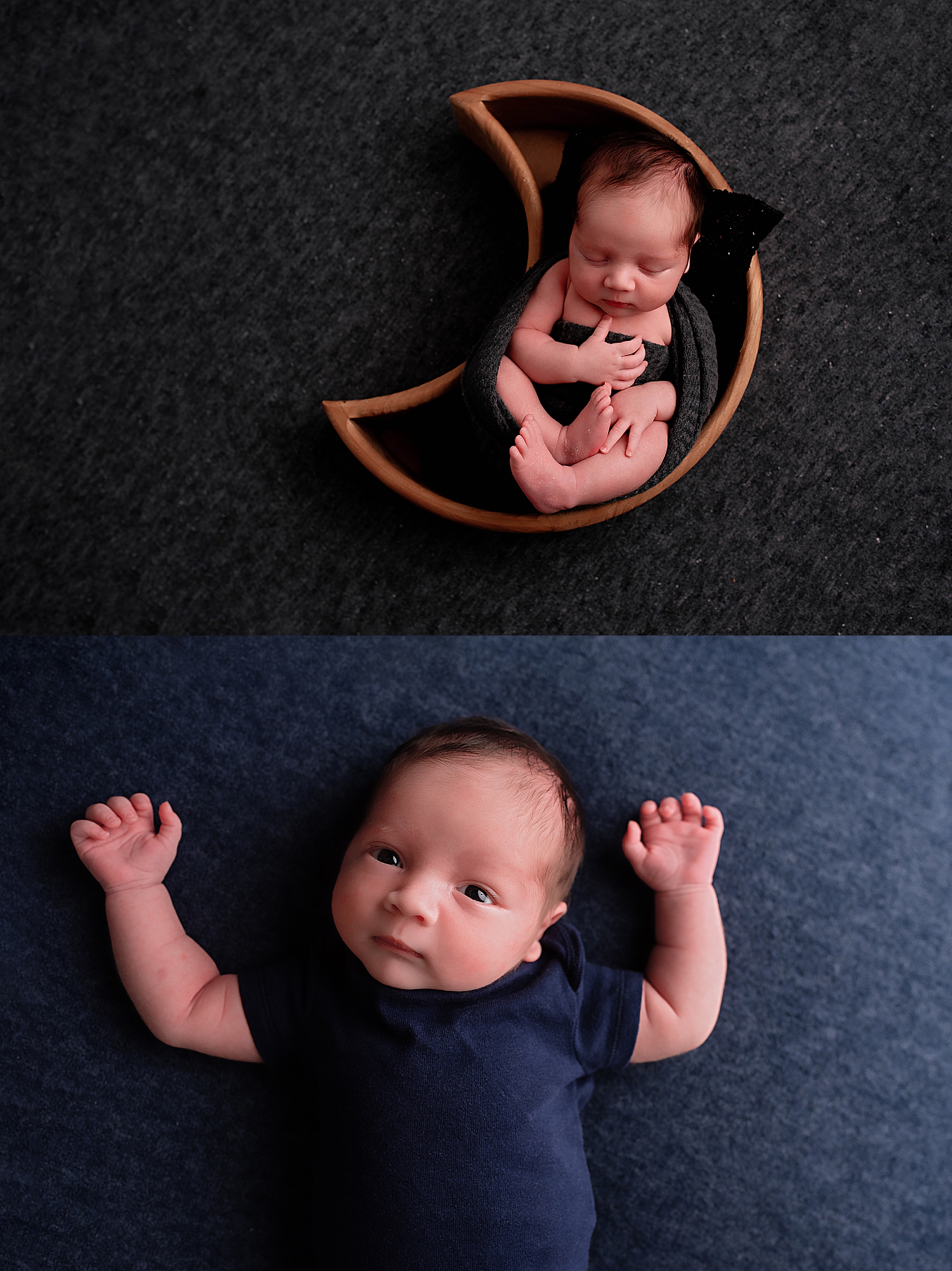 baby sleeps in moon box to show how to personalize your session