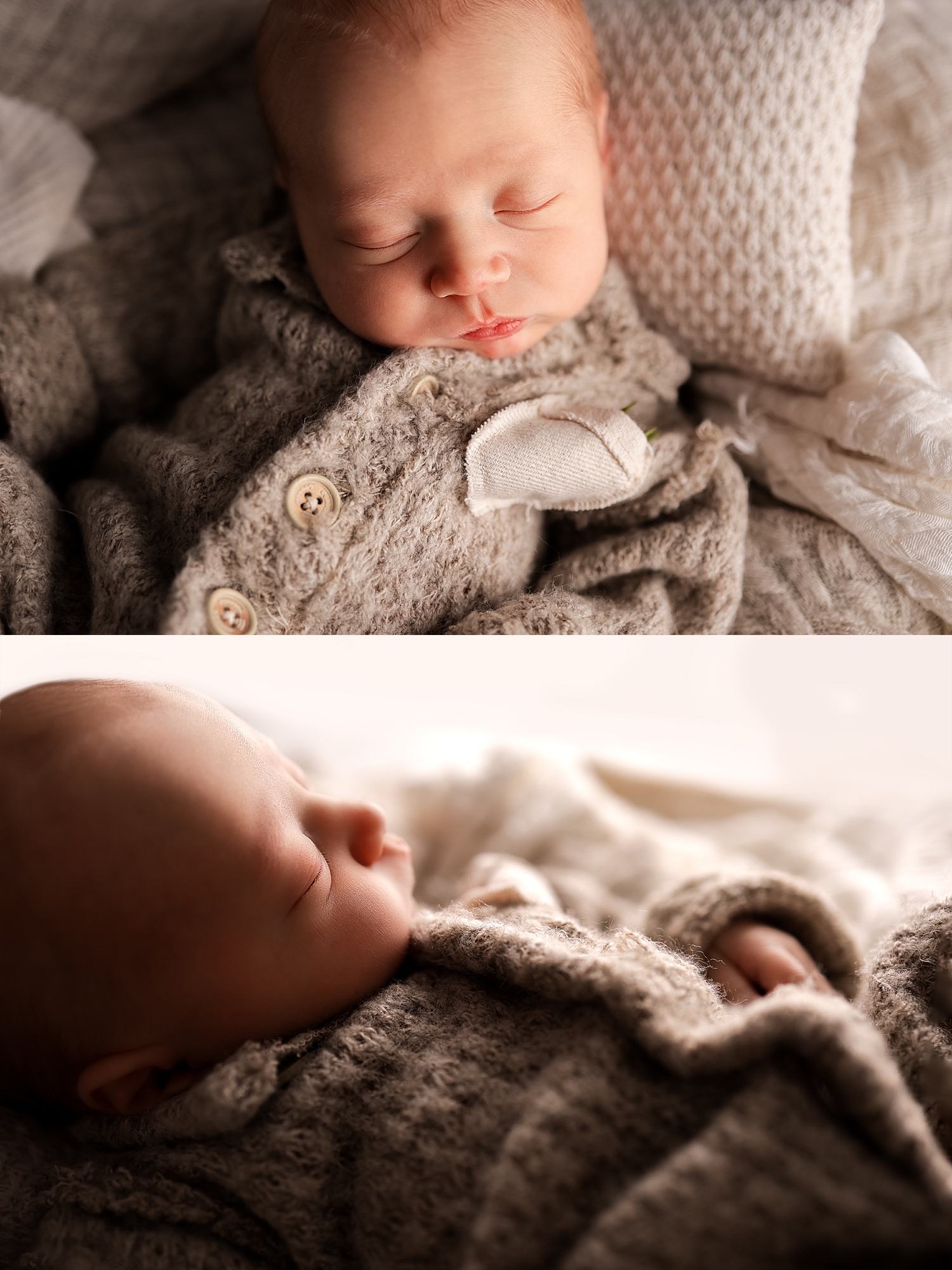 small infant curled up on blanket by Silver Spring Family Photographer